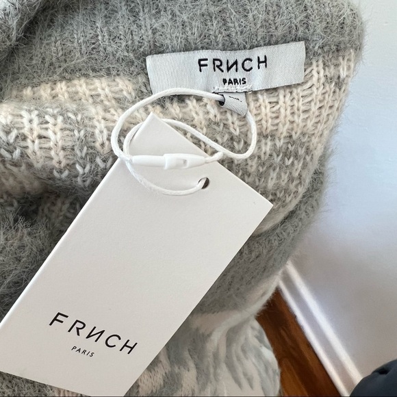 FRNCH Paris Abstract Sweater Crewneck Gray Pink - Picture 10 of 10